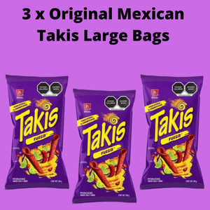 Original Barcel Mexican Takis 3 Big Bags - 200g each (Mexican Import)