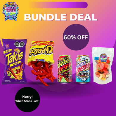 Takis, Cheetos Flamin'Hot, 2 x Mountain Dew & USA Pick 'n' Mix Bundle