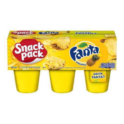 Snack Pack Fanta Pineapple Juicy Gels - 6 Cups - 19.5oz (552g)