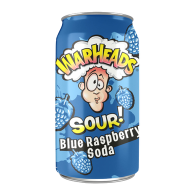 Warheads SOUR! Blue Raspberry Soda - 12oz (355ml)