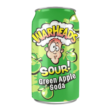 Warheads SOUR! Green Apple Soda - 12oz (355ml)